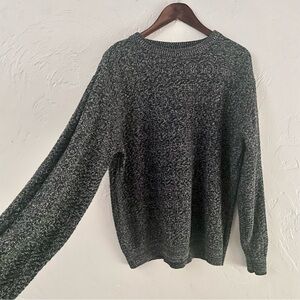 Oscar De La Renta Men’s L Crew Neck Thick Charcoal Heather Heavy Knit Sweater